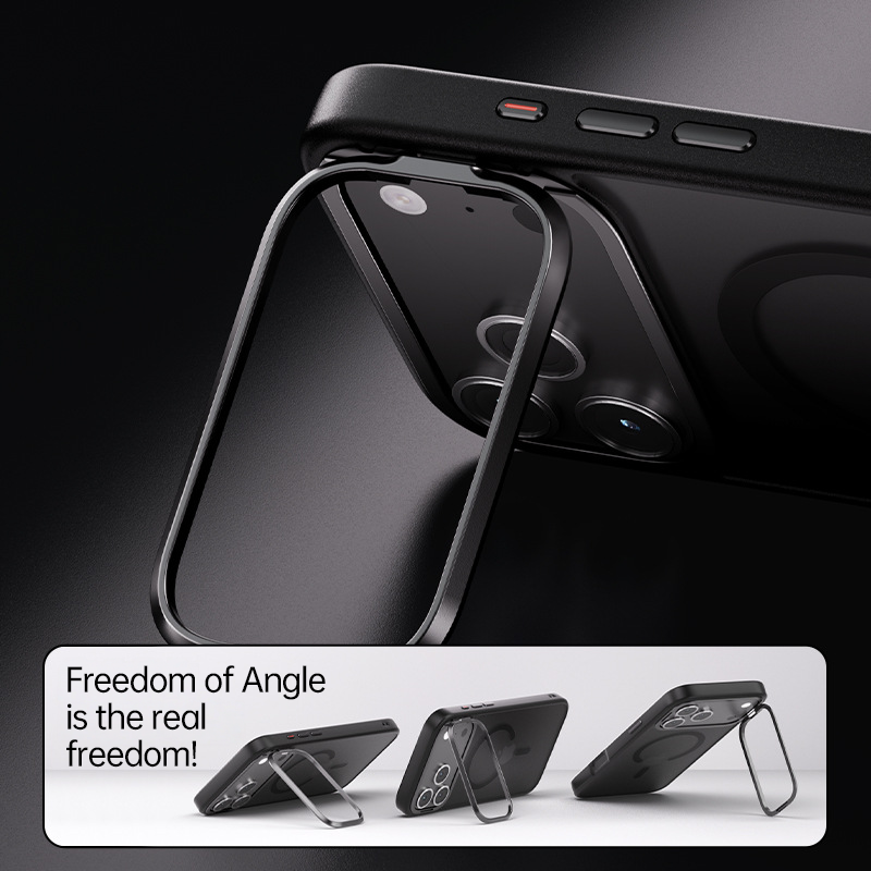 Matte Lens Stand Magnetic Case For iPhone 17 Series