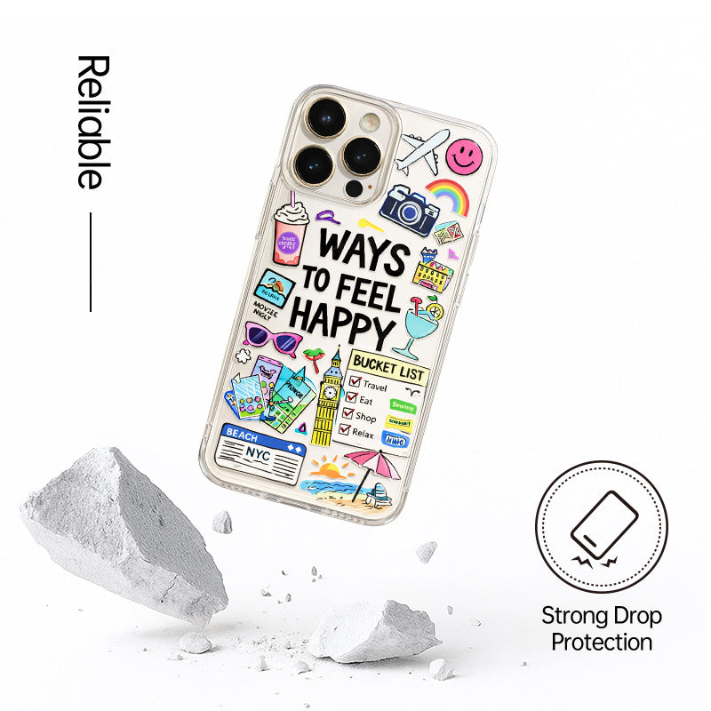 Ways to Feel Happy - Clear Protective Case