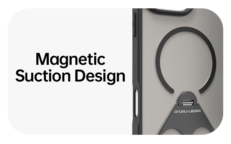 CaseSun-Magnetic suction design of iPhone 17 Pro Max dual ring case showing embedded MagSafe compatibility.