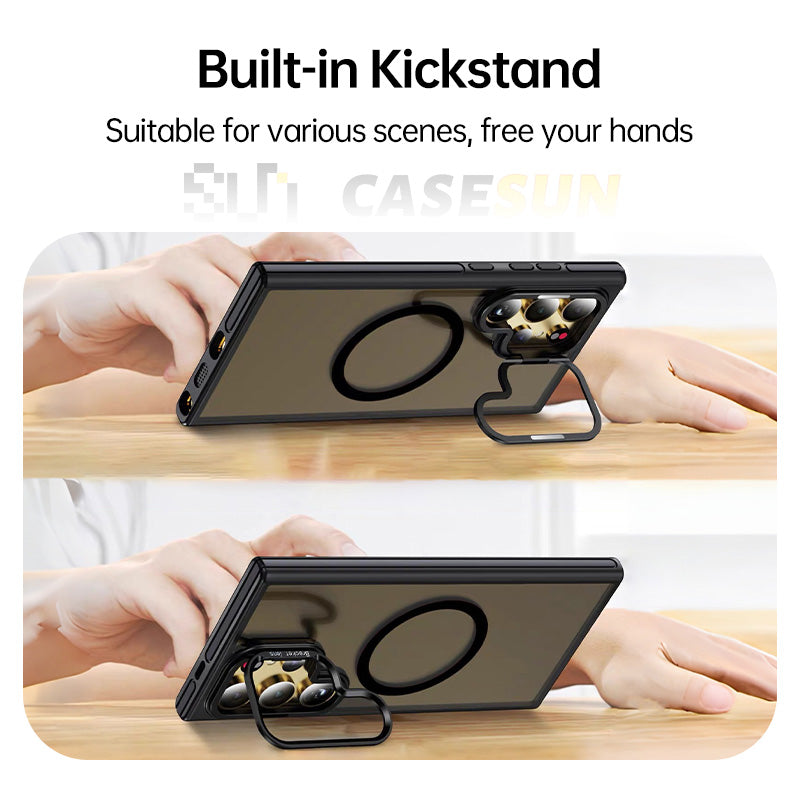  Transparent Black Matte Drop-Proof Stand Case For Samsung S26 Ultra