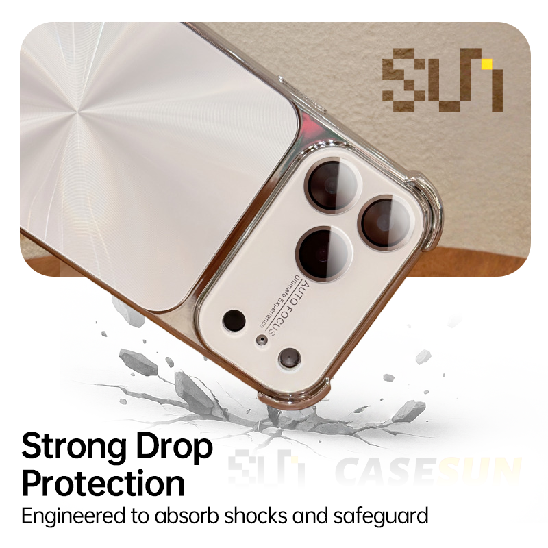 CD-Pattern Electroplated Four-corner Airbag Case for iPhone 17 Pro Max