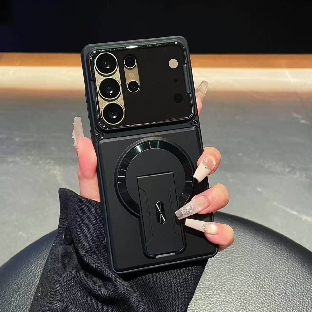 Full-Coverage Shock-Resistant Invisible Stand Case for Samsung S26 Series