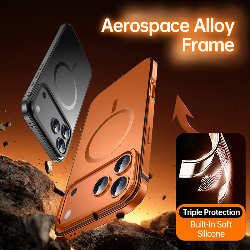 Aluminum Alloy Frame + Acrylic Backing MagSafe Case for iPhone 17 Series