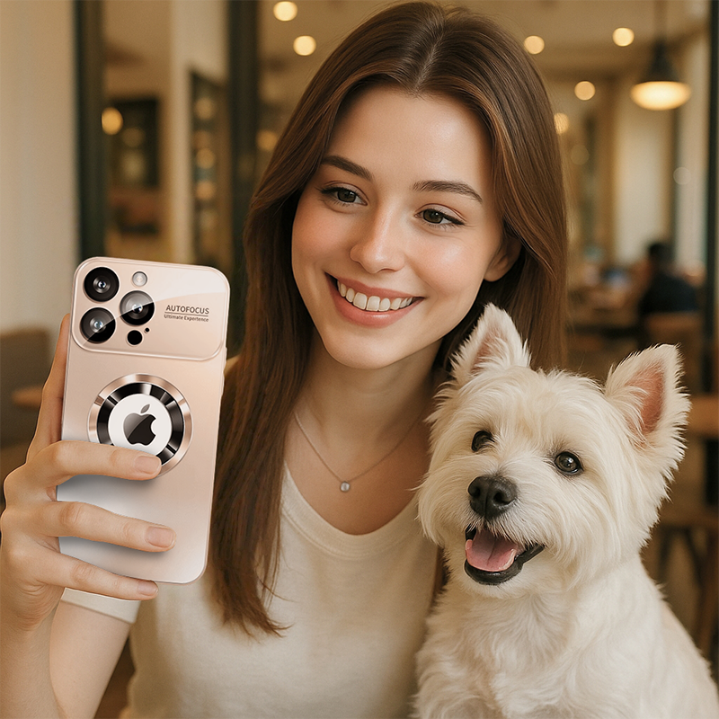 Large Window AG Frosted Magnetic Protective Case For iPhone 17 Pro Max