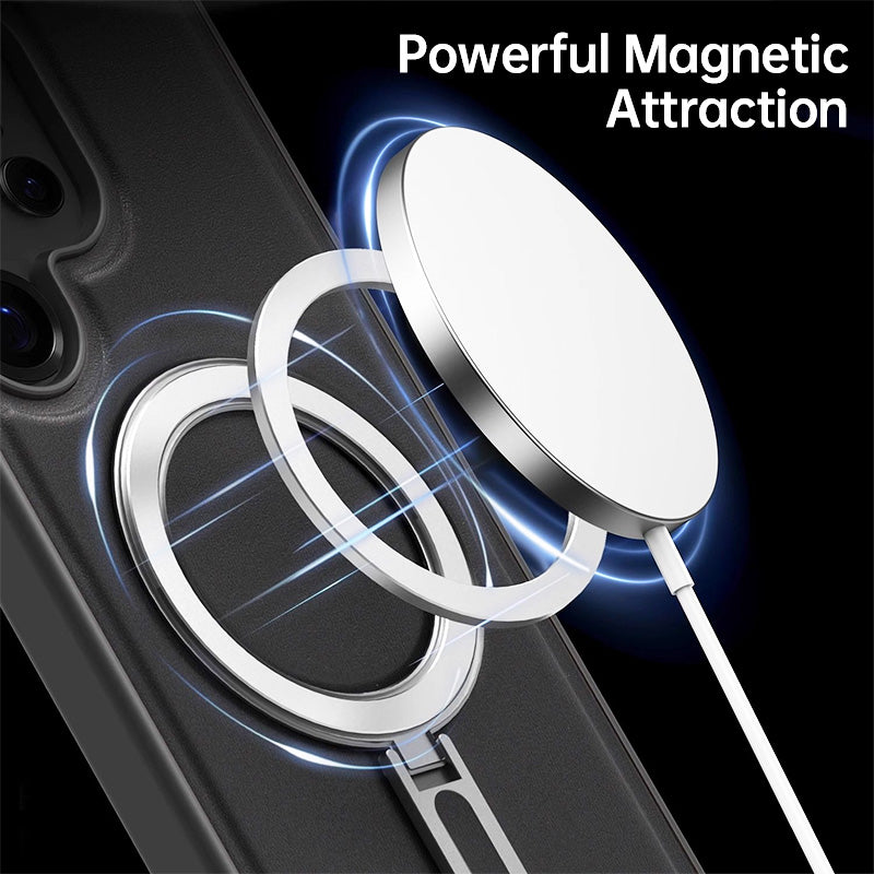 Leather MagSafe Stand Case for Samsung S25 Series