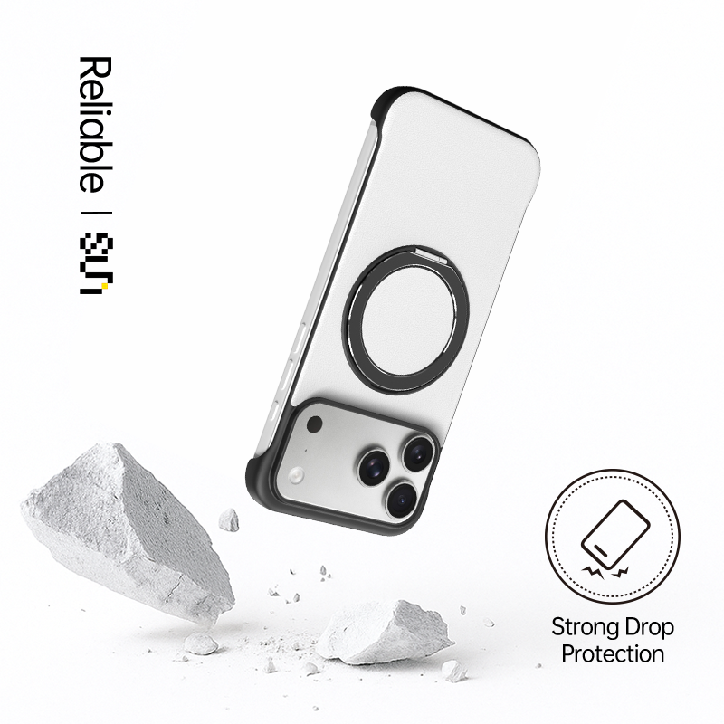  Zero-Edge Leather MagSafe Stand Case for iPhone 17 Pro Max