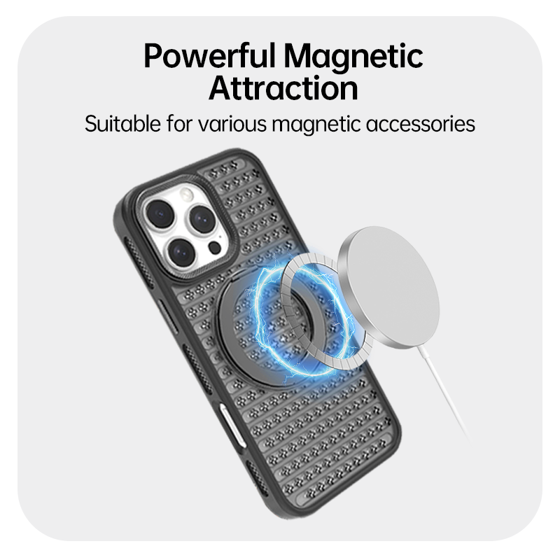 Semi-Transparent Heat-Dissipating Magnetic Case For iPhone 16 Pro Max