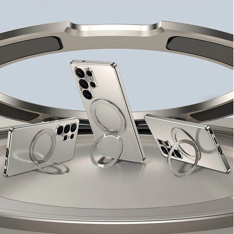 Aluminum Alloy Magnetic Ring Stand Case for Samsung S25 Ultra