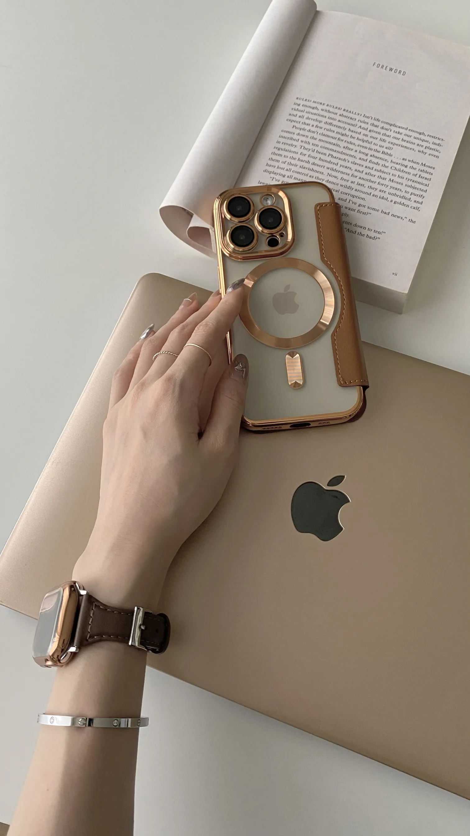 New Apple 17 series personalized leather texture flip iPhone case