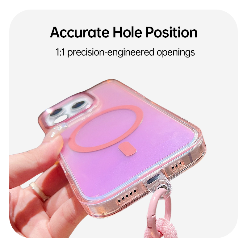Colorful Magnetic Phone Case With Lanyard For iPhone 17 Pro Max