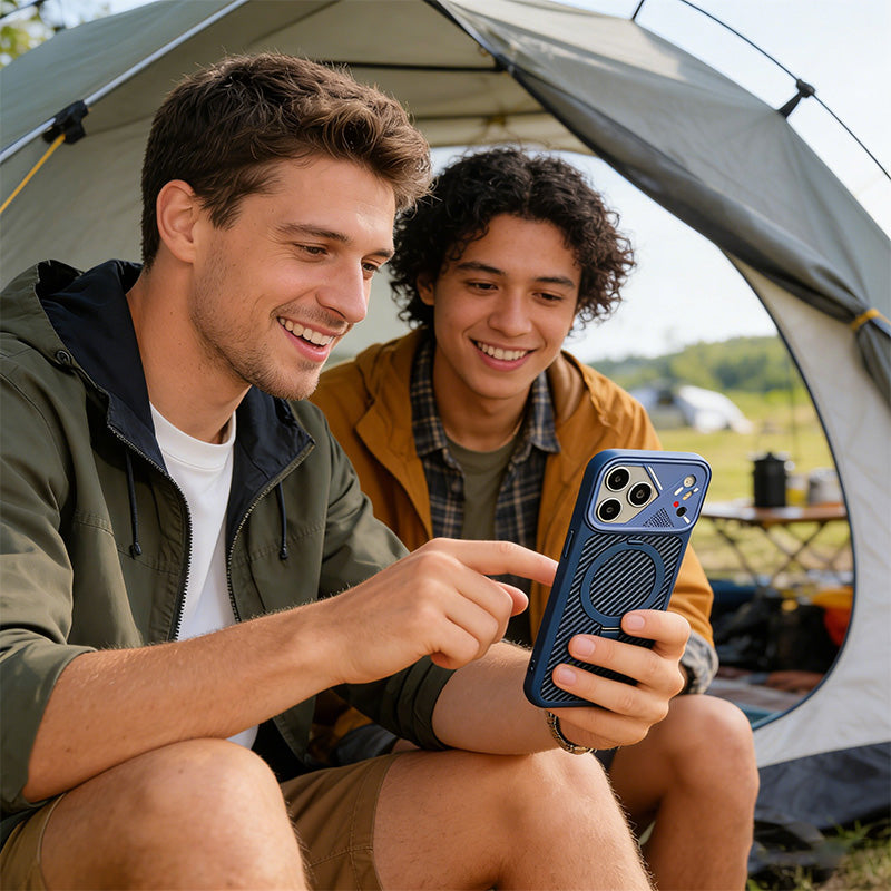 Mecha Carbon Fiber Texture Magnetic Case For iPhone 17/16/15 Series