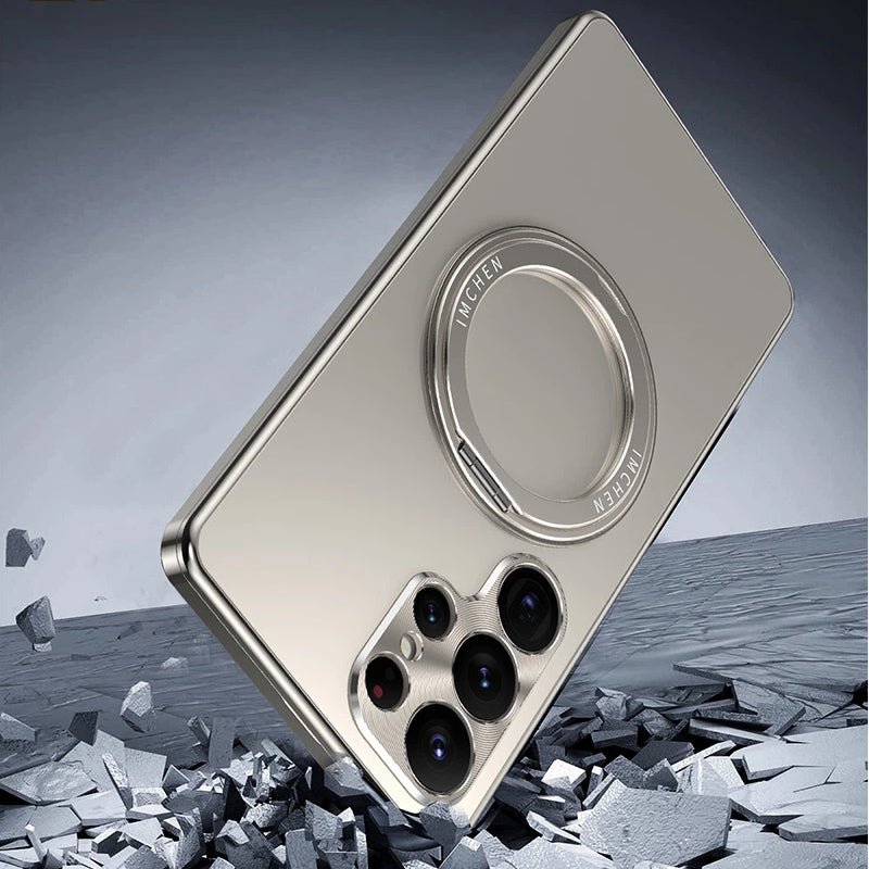 Aluminum Alloy Magnetic Ring Stand Case for Samsung S25 Ultra