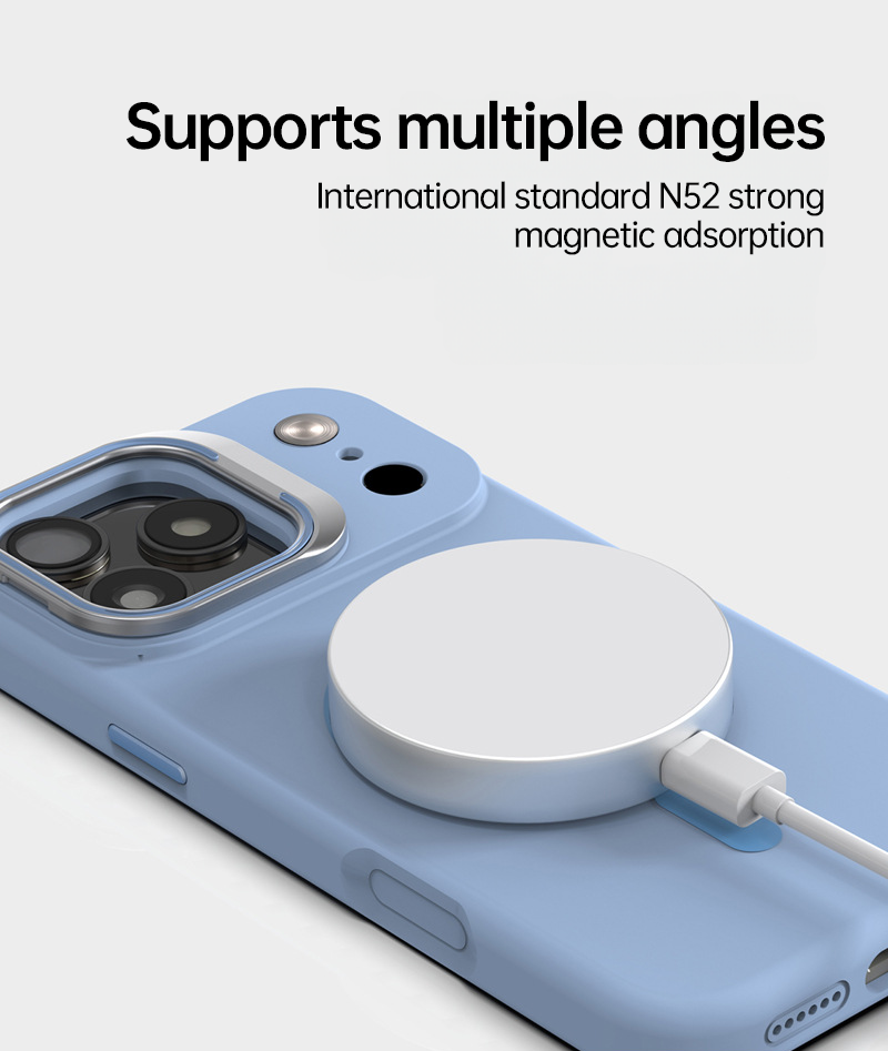 CaseSun-MagSafe-compatible iPhone 17 Pro Max silicone case with N52 strong magnetic ring.