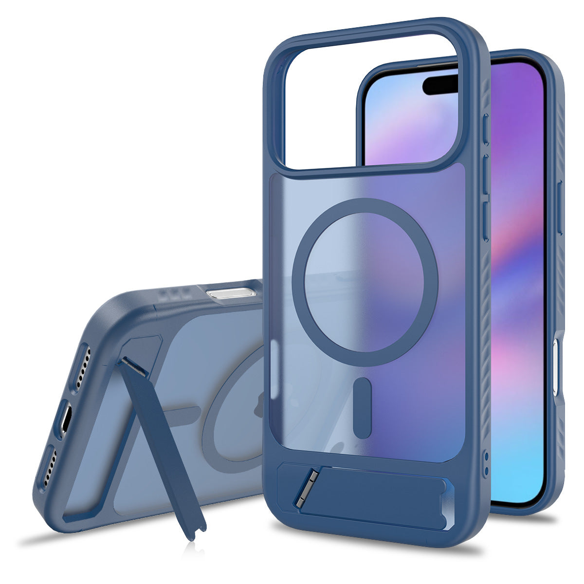 Matte Magnetic Armor Kickstand Case For iPhone 17 Pro Max