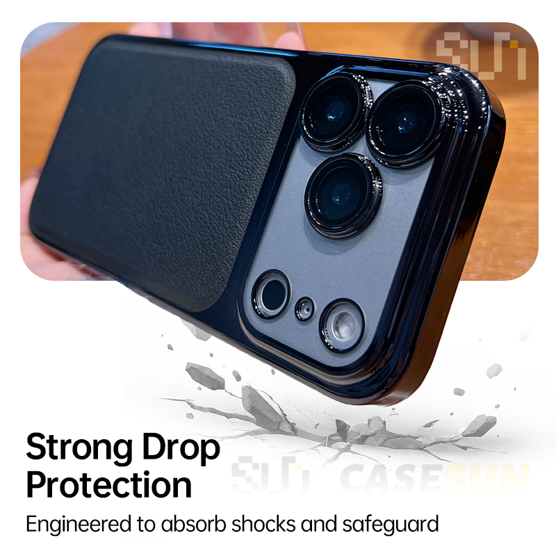 CASESUN Electroplated Eco-Leather Case for iPhone 17/16/15/14 Series