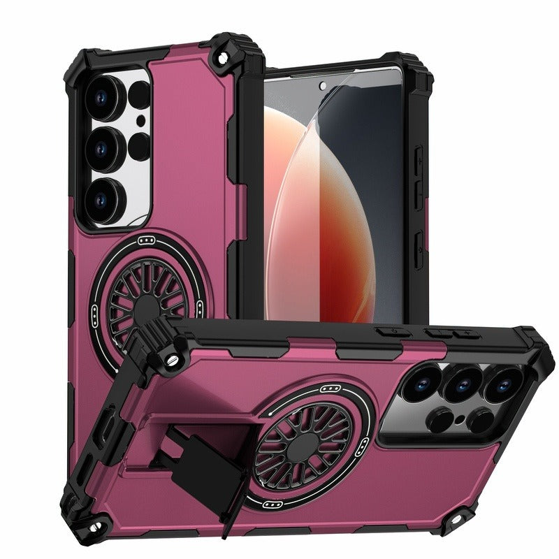 Magnetic Armor Stand Case For Samsung S26 Ultra