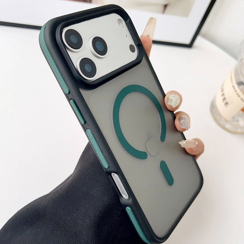 Matte Black Magnetic Case with Anti-Slip Strip for iPhone 17 Series