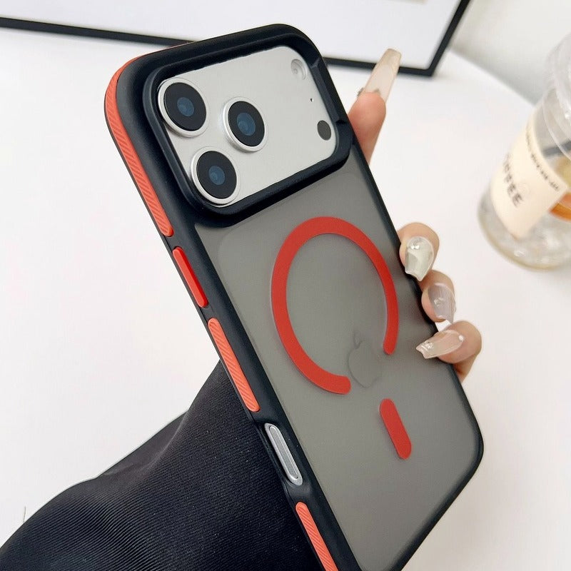 Matte Black Magnetic Case with Anti-Slip Strip for iPhone 17 Series