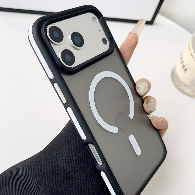 Matte Black Magnetic Case with Anti-Slip Strip for iPhone 17 Series