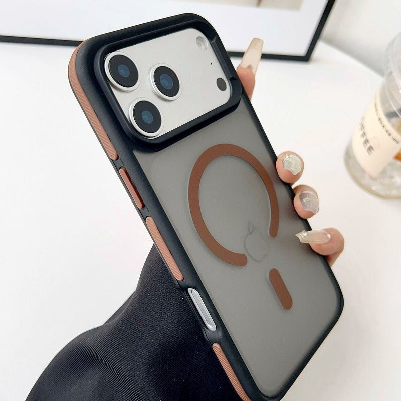 Matte Black Magnetic Case with Anti-Slip Strip for iPhone 17 Series
