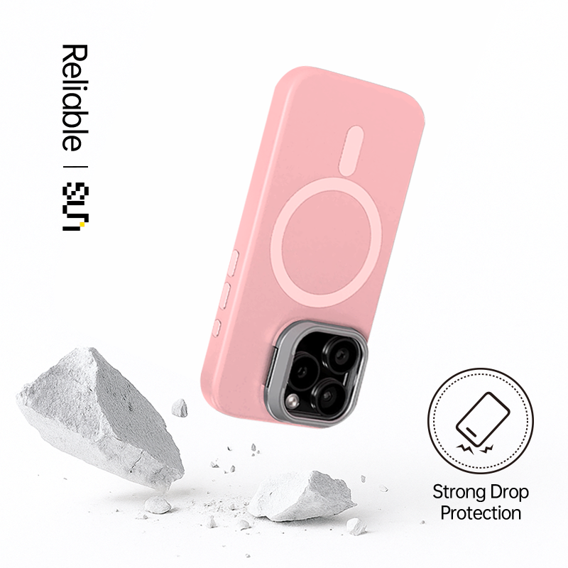 Magnetic Silicone Lens-Stand Case for iPhone 16 Pro Max