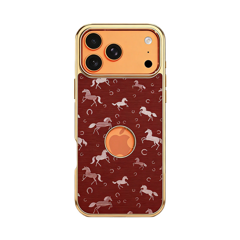 Horse-Patterned Genuine Leather MagSafe Case For iPhone 17 Series