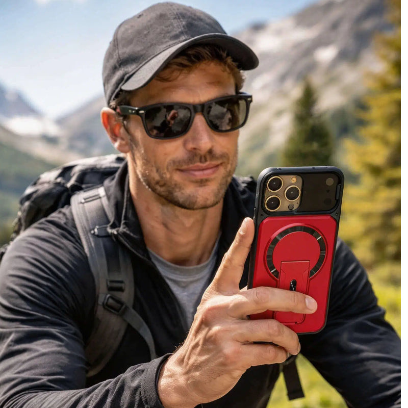 Full-Coverage Shock-Resistant Invisible Stand Case for iPhone 17 Series