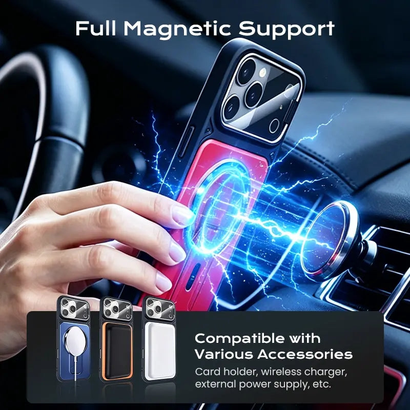Full-Coverage Shock-Resistant Invisible Stand Case for iPhone 17 Series