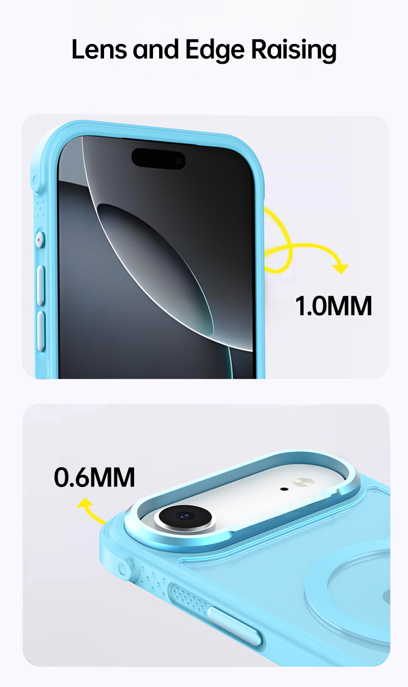 CaseSun-iPhone 17 Pro Max case with raised screen edge (1.0mm) and raised lens frame (0.6mm) for full protection