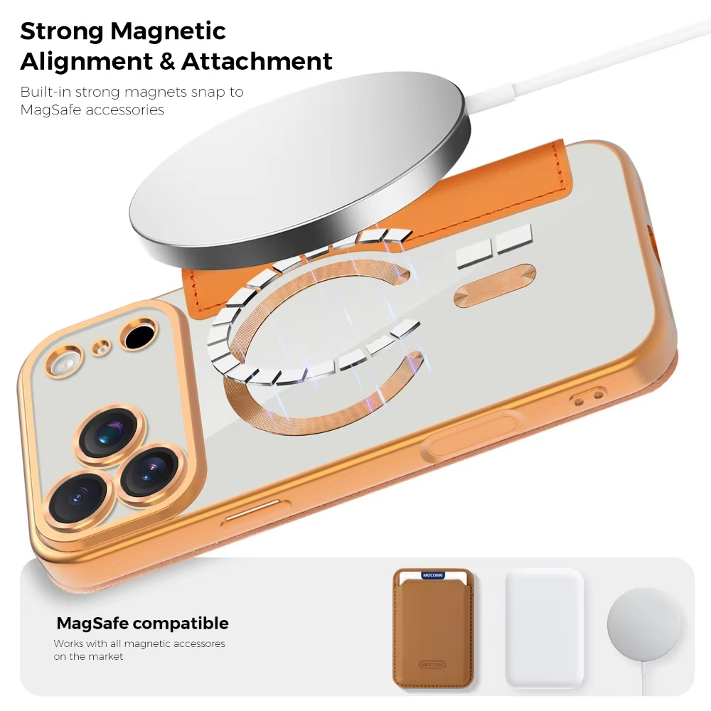 New Striped Leather Folio Wallet Case for iPhone