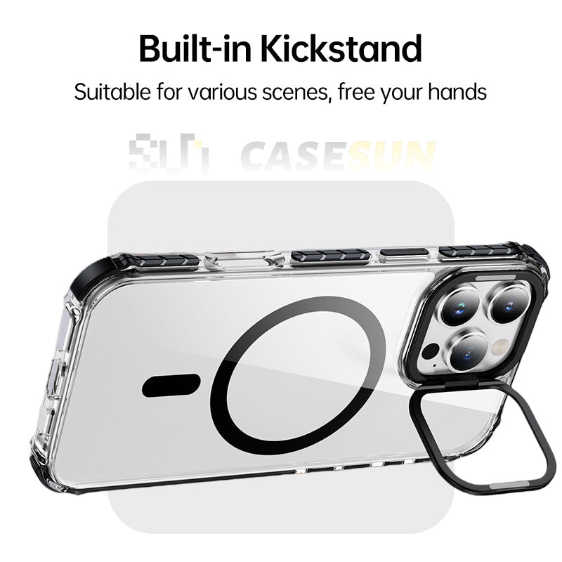 Transparent MagSafe Kickstand Case for iPhone 17 Series