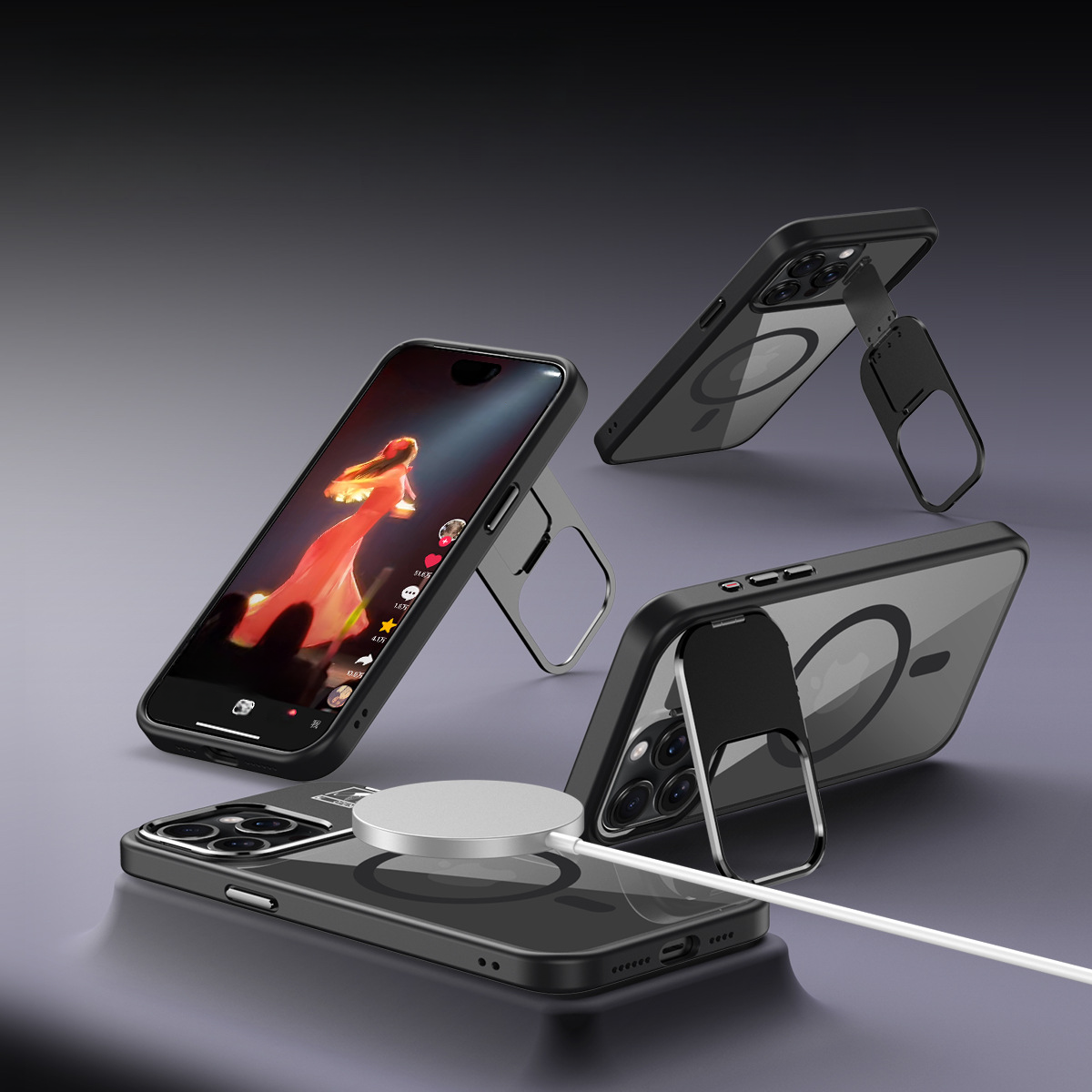 Invisible Multi-Dimensional Stand Drop Case For iPhone 17 Pro Max