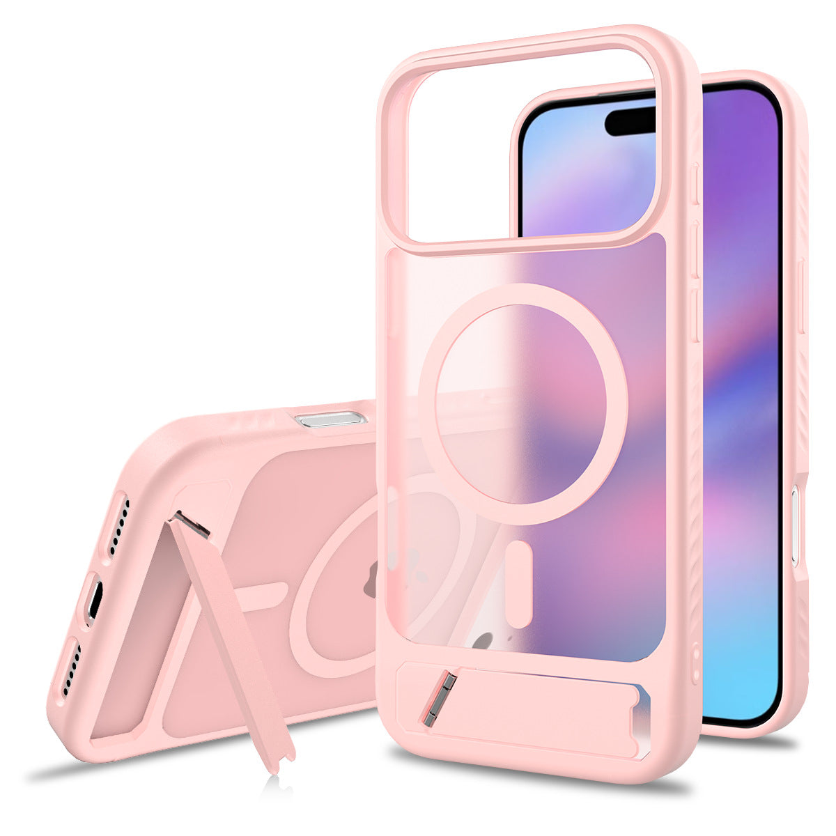 Matte Magnetic Armor Kickstand Case For iPhone 17 Pro Max