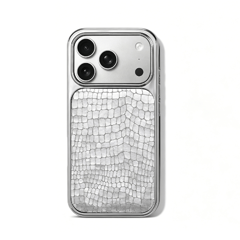Crocodile Texture Electroplated Frame Case for iPhone 17 Series