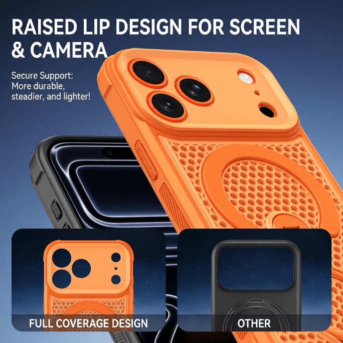 Full-Cover Honeycomb-Patterned 360° Magnetic Case for iPhone 17 Series