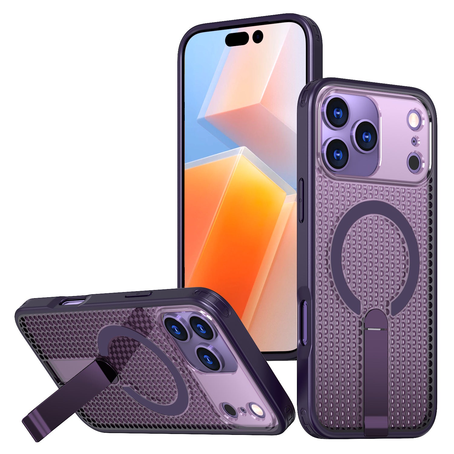 Honeycomb MagSafe Kickstand Case for iPhone 17 Pro Max