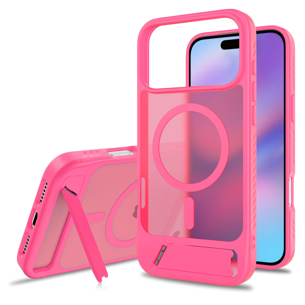 Matte Magnetic Armor Kickstand Case For iPhone 17 Pro Max
