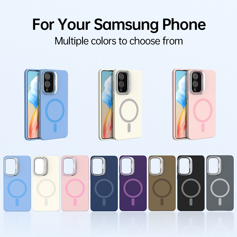 Liquid Silicone Magnetic Kickstand Case For Samsung S25 Series