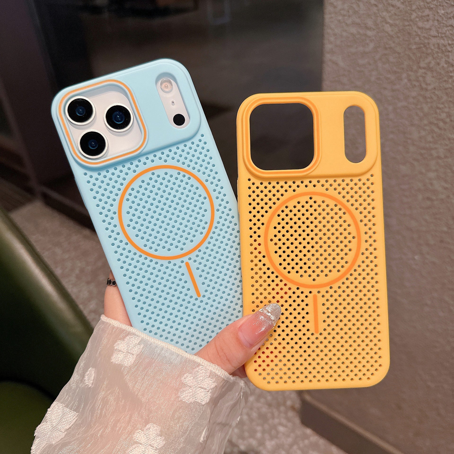 CaseSun iPhone 17 Pro Max Summer Airflow MagSafe Case, slim breathable design in vibrant summer colors.