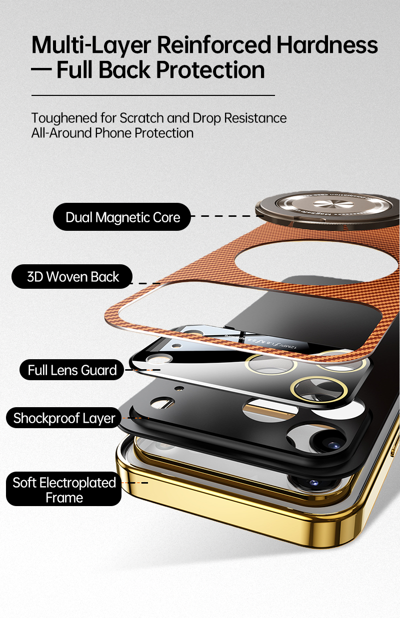 Inside view of CASESUN iPhone 17 Pro Max case with diamond-textured anti-heat layer, engineered for long-lasting cooling and protection.