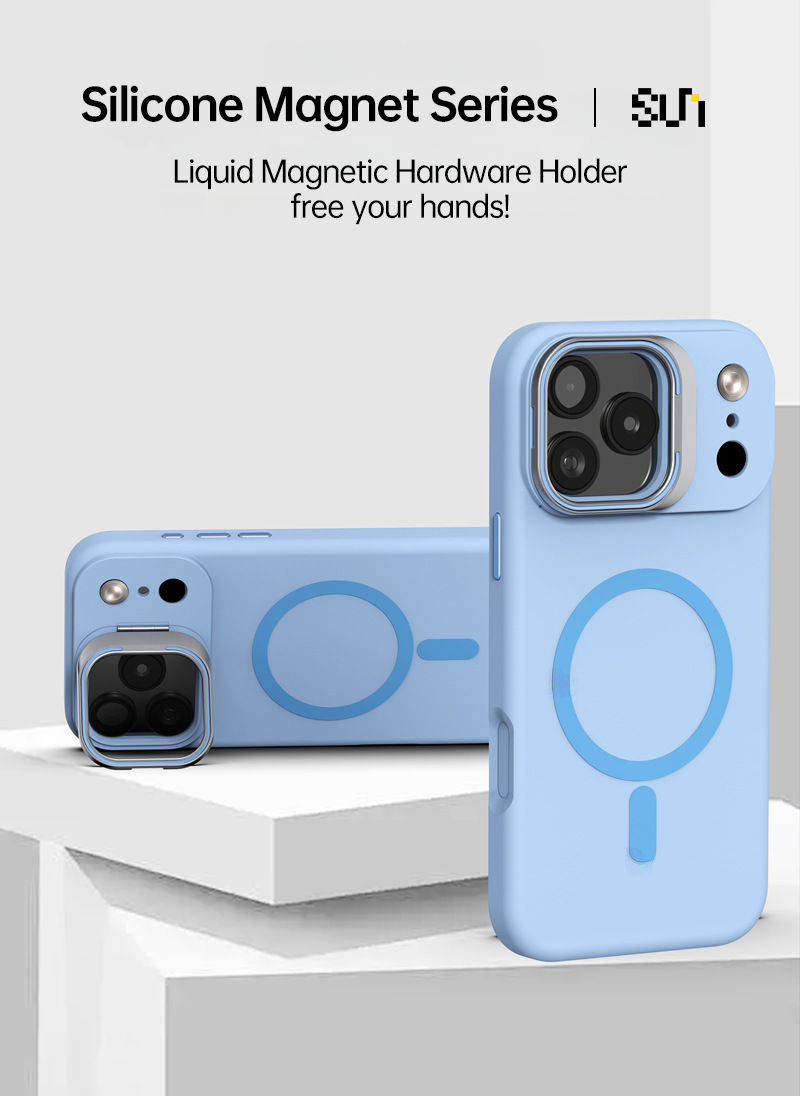 CaseSun-iPhone 17 case with hidden camera lens kickstand adjustable to 120 degrees for hands-free viewing.