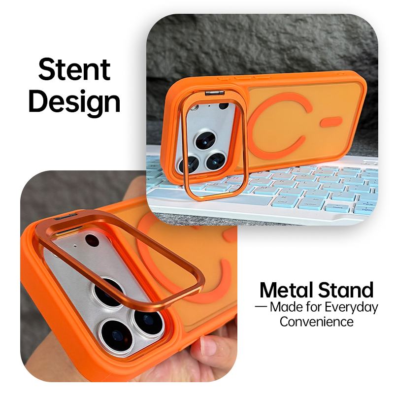 CASESUN lens kickstand design with alloy hinge for hands-free convenience.