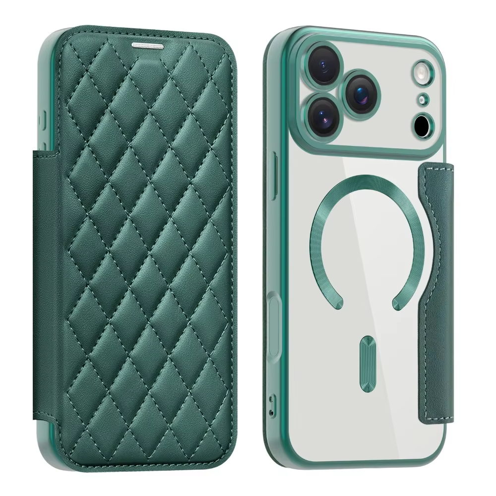 New Striped Leather Folio Wallet Case for iPhone
