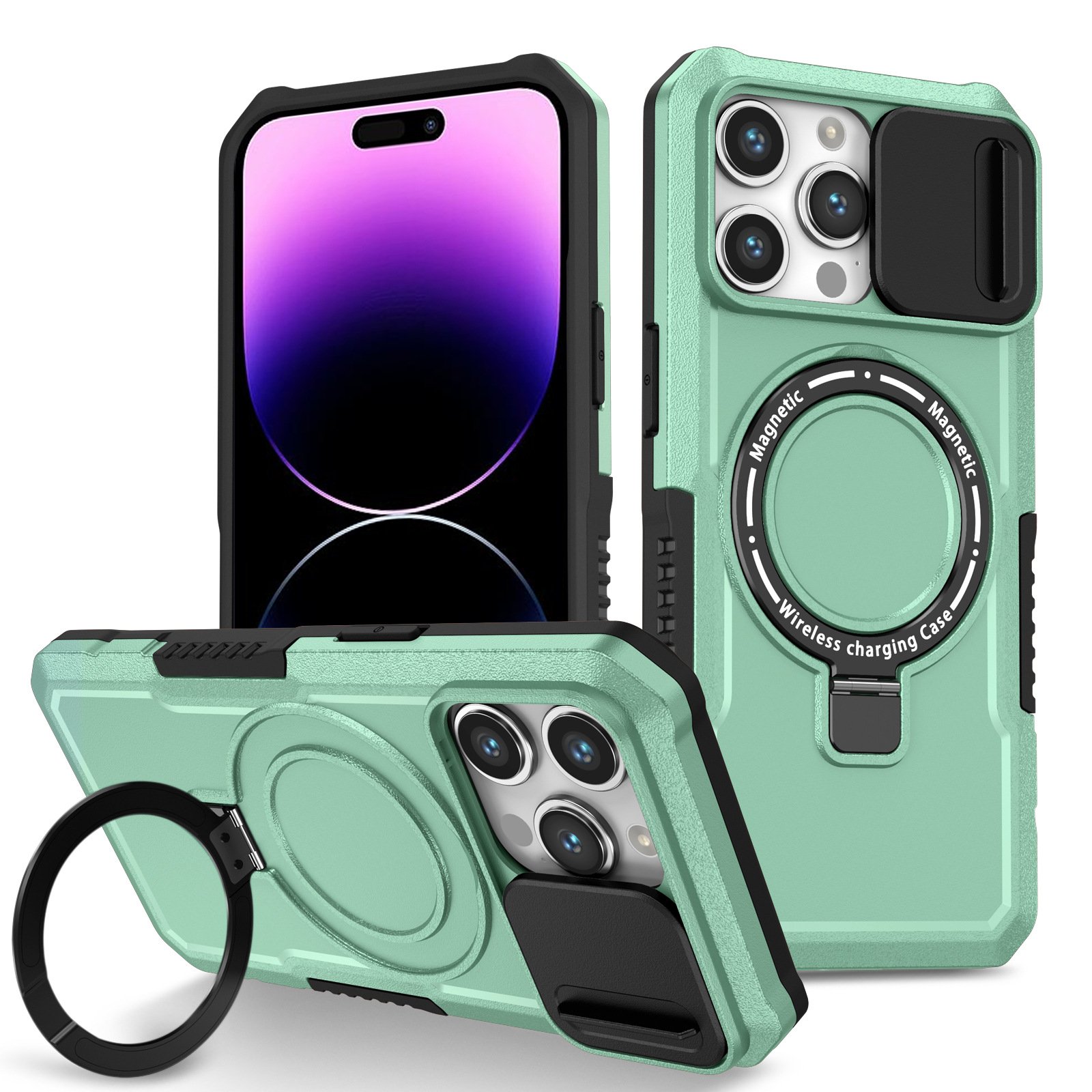 📱✨Push-Window Magnetic Adsorption Stand Anti-drop Case For iPhone