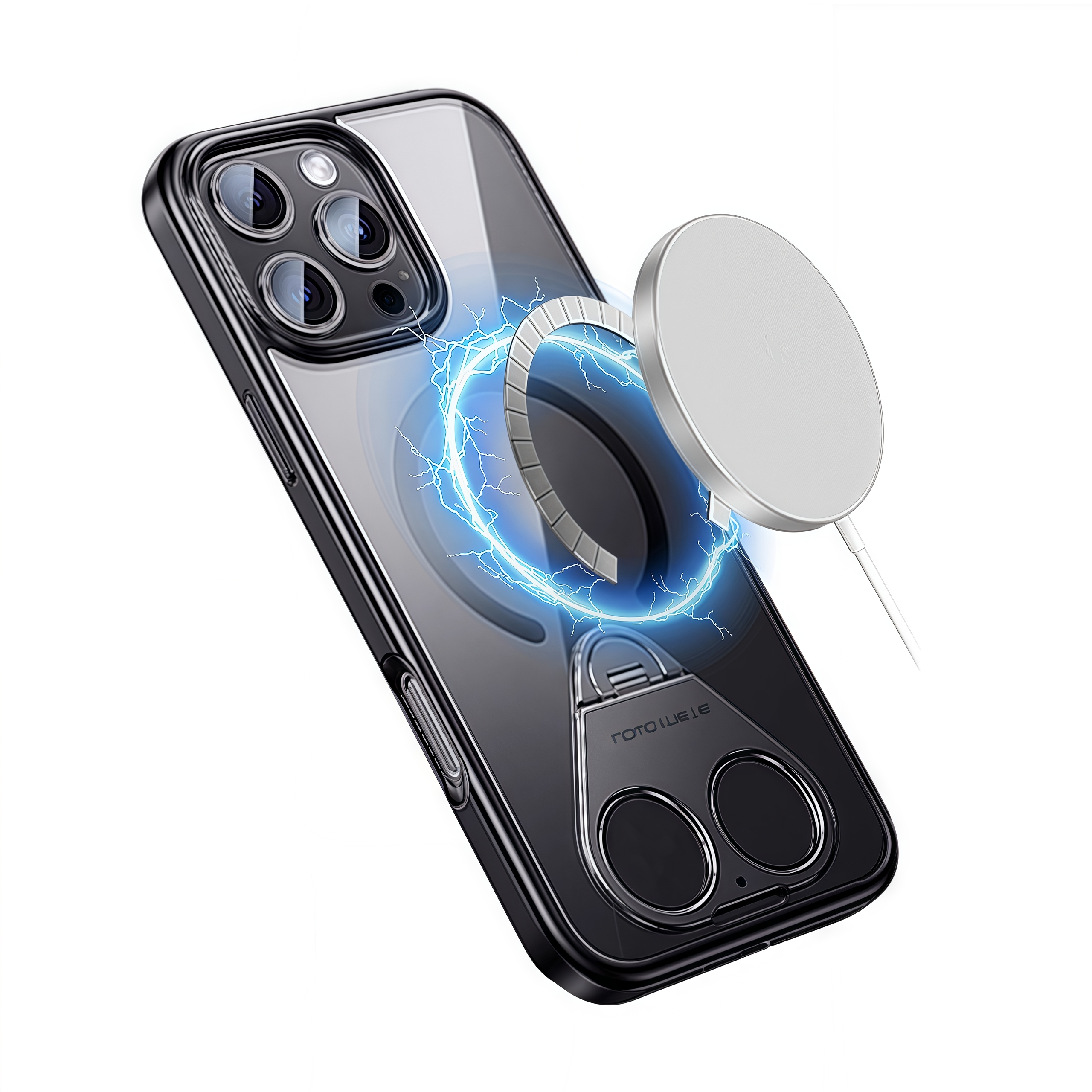 CaseSun-Close-up of iPhone 17 Pro Max case demonstrating new magnetic ring technology for stronger MagSafe alignment.