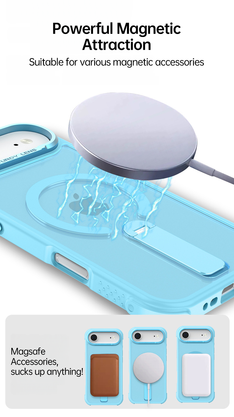 CaseSun-iPhone 17 Pro Max case with strong MagSafe magnetic attraction supporting charger, wallet, and power bank
