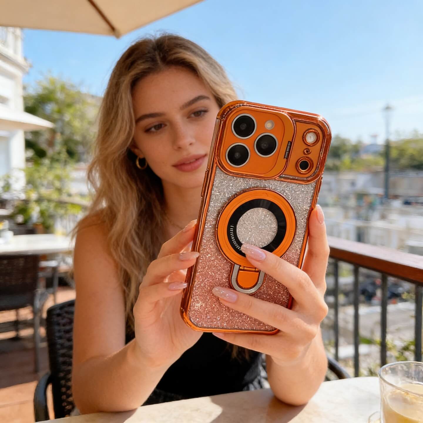 Dual-Layer Invisible Frame Glitter-Plated Case For iPhone 17 Series