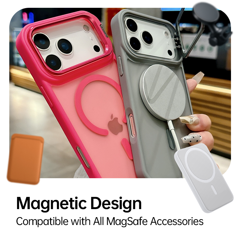 Skin-Feel Magnetic Stand Case for iPhone 17 Pro Max