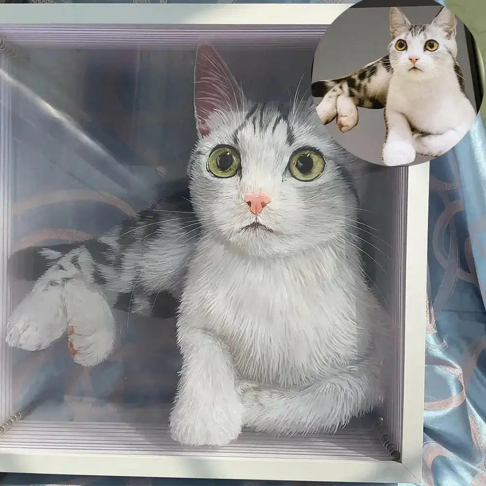 2024LuckyPet's Exquisite Hand-Painted Glass Pet Portraits: Custom Crafted for Cherished Memories