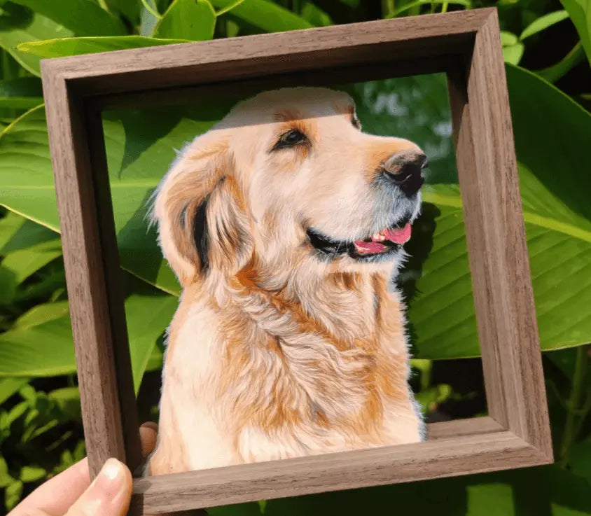2024LuckyPet's Exquisite Hand-Painted Glass Pet Portraits: Custom Crafted for Cherished Memories